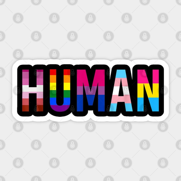 HUMAN LGBT Flag Gay Pride Month Transgender Sticker by little.tunny